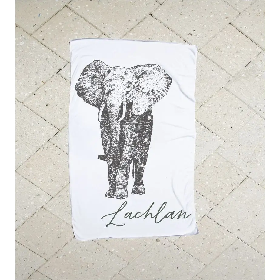 Personalised Kids Towel - Elephant