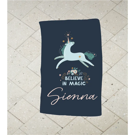 Personalised Kids Towel - Unicorn Believe In Magic