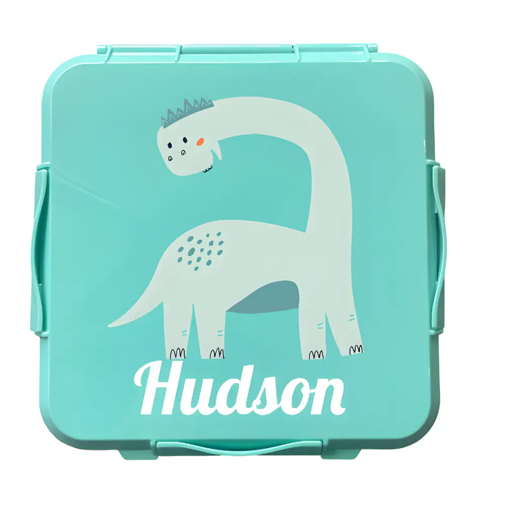 Personalised Mint Lunch Box - Brachiosaurus