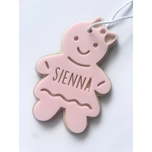 Personalised Pastel Christmas Decorations - Gingerbread Girl