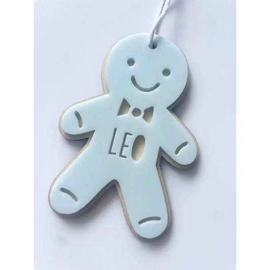 Personalised Pastel Christmas Decorations - Gingerbread Man