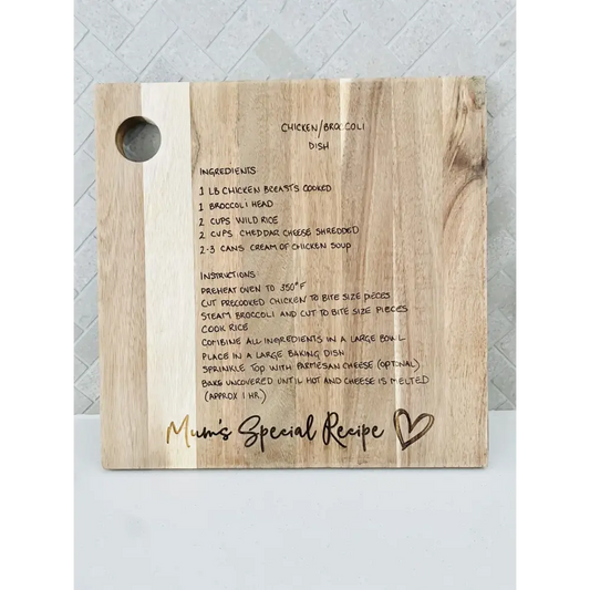 Personalised Recipe Wooden Serving Board - Timber Tinkers