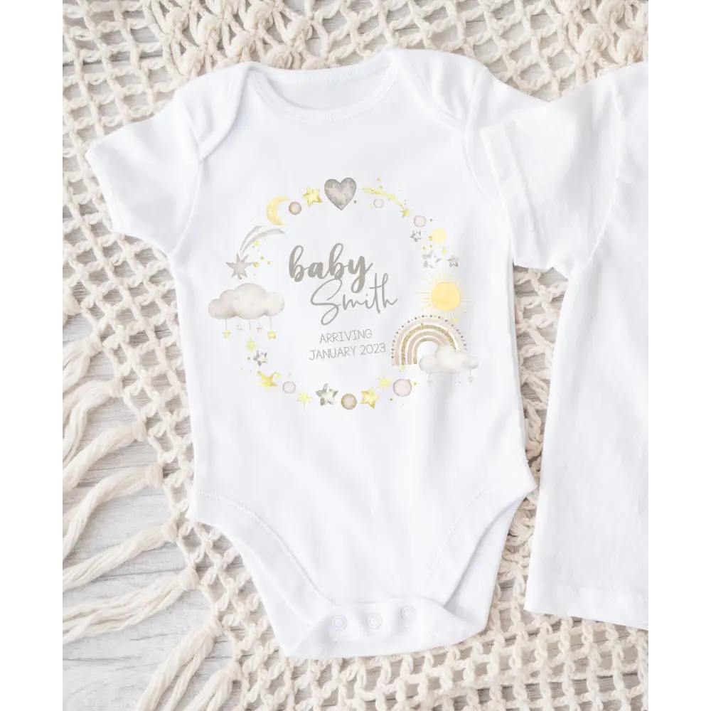 Personalised Star Moon Baby onesie - Timber Tinkers