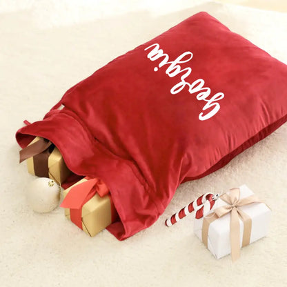 Personalised Velvet Santa Sack - Black