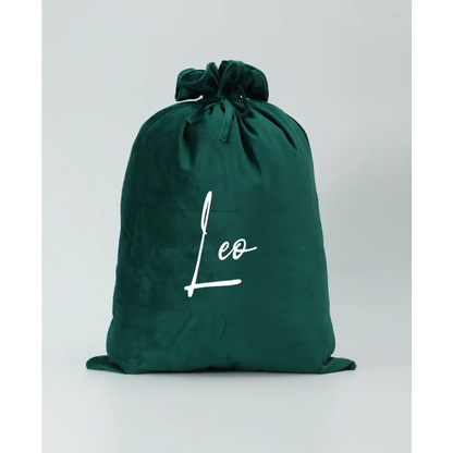 Personalised Velvet Santa Sack - Green