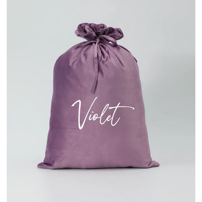 Personalised Velvet Santa Sack - Lilac