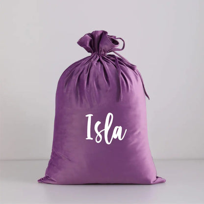 Personalised Velvet Santa Sack - Lilac