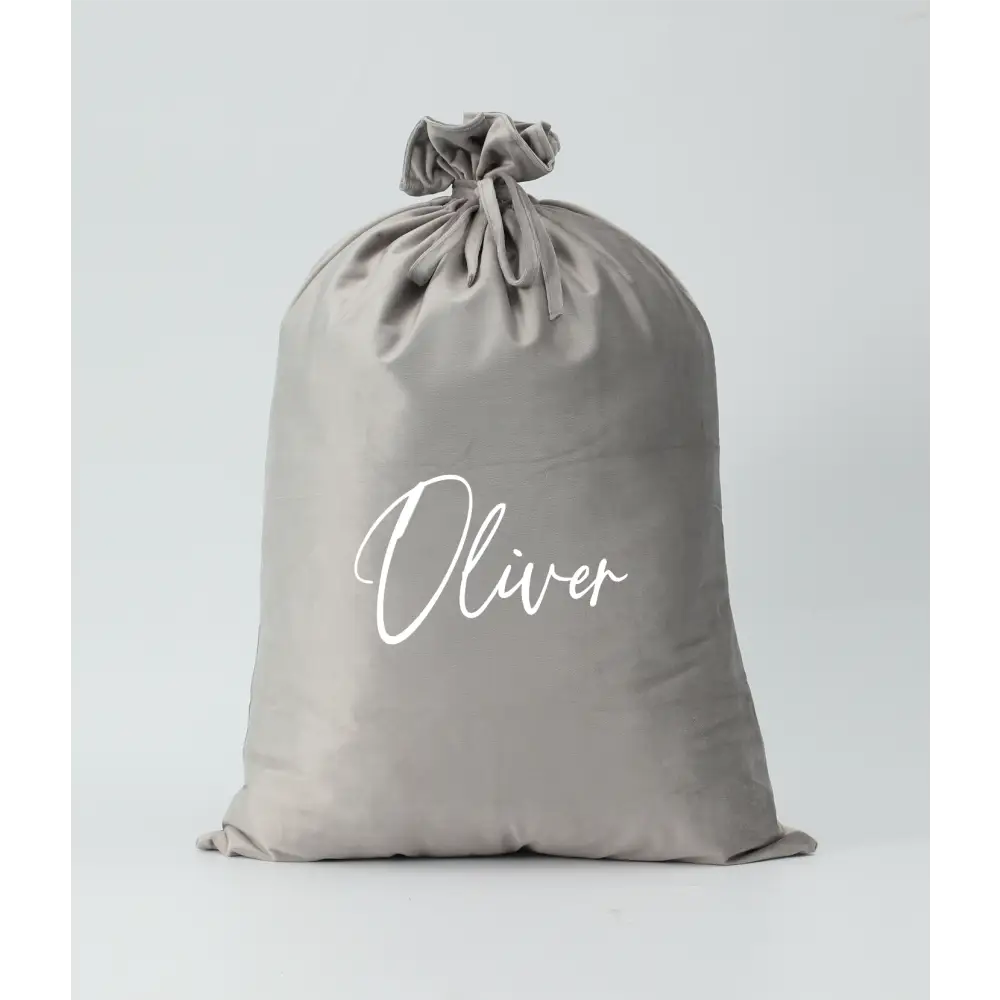 Personalised Velvet Santa Sack - Silver