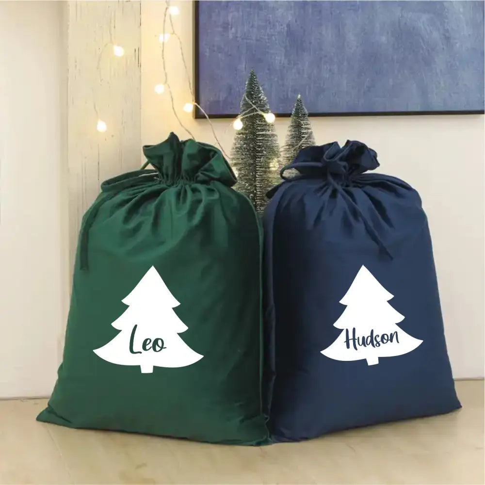 Personalised Velvet Santa Sack - Tree