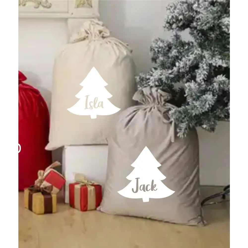 Personalised Velvet Santa Sack - Tree