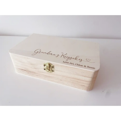 Personalised Wooden Keepsake Box - Heart