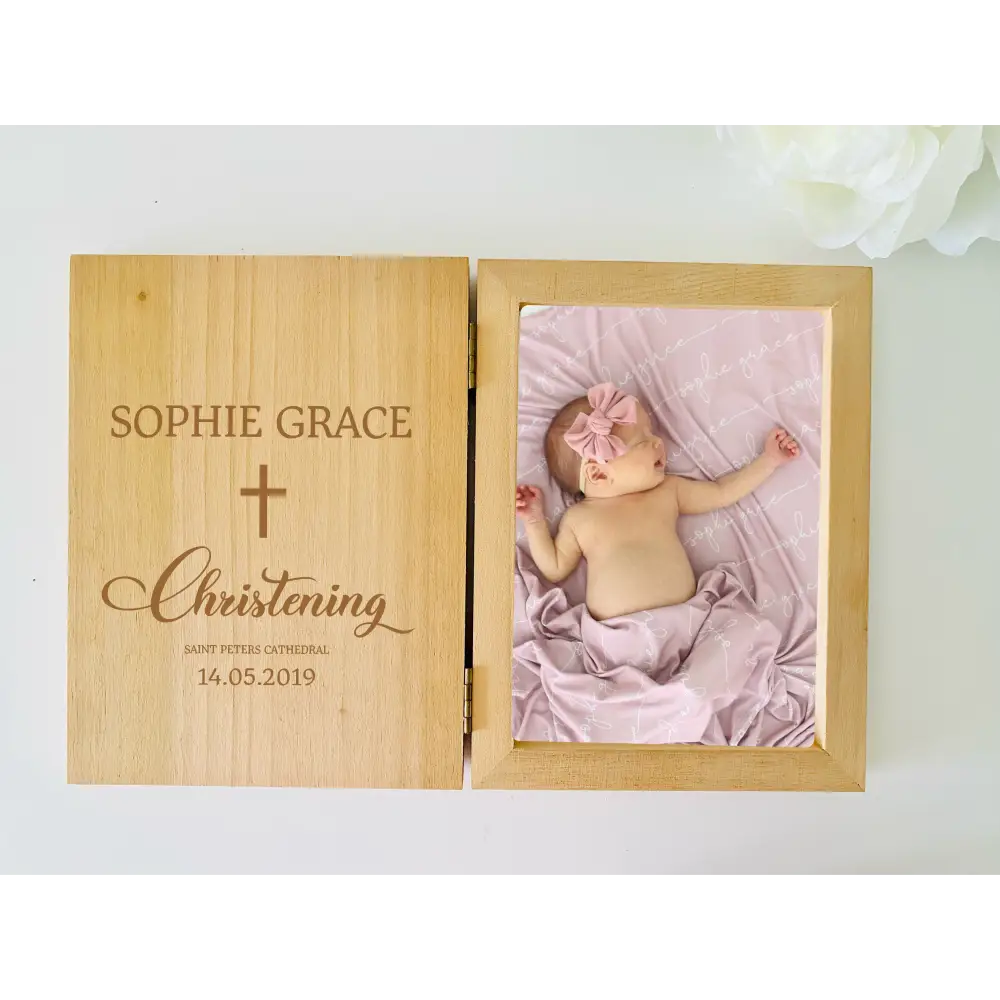 Personalised Wooden Photo Frame - Christening