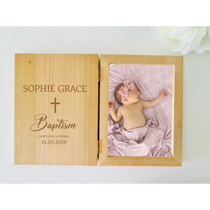 Personalised Wooden Photo Frame - Christening