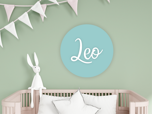 Personalised Acrylic Round Name Sign for Nursery Décor