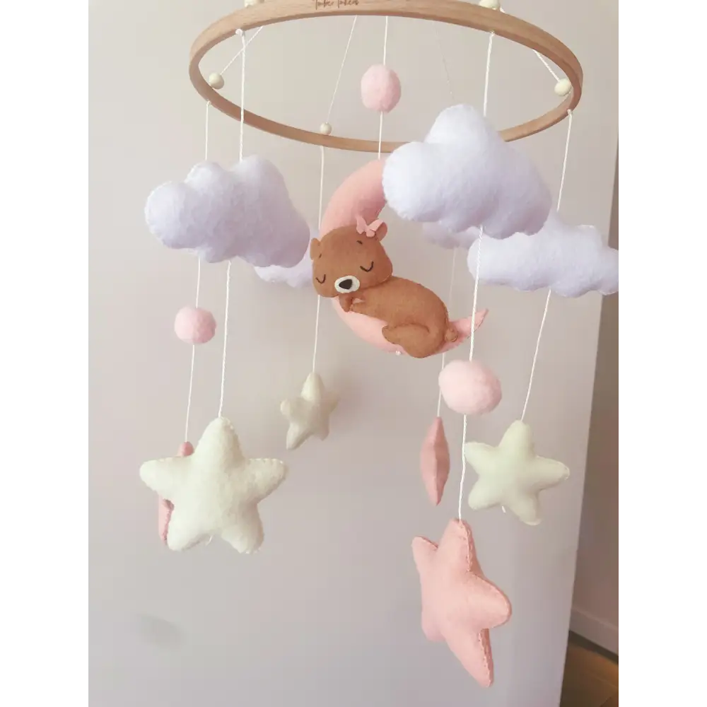 Pink Teddy Nursery Mobile