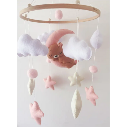 Pink Teddy Nursery Mobile