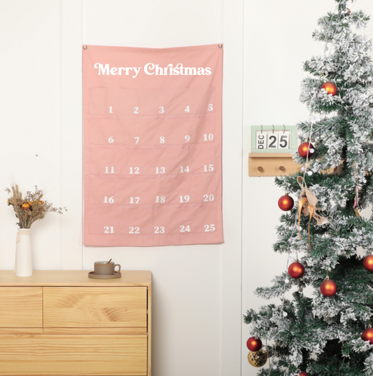 Extra Large Merry Christmas Advent Calendar - BLUSH