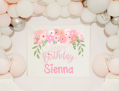 Birthday Banner - Pink Floral