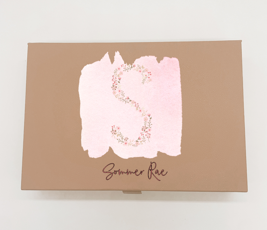 Jewellery Box - Pink Floral Letter