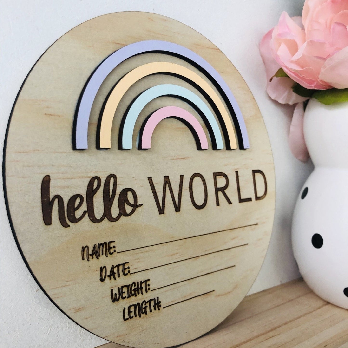Hello World Rainbow Painted Pastels