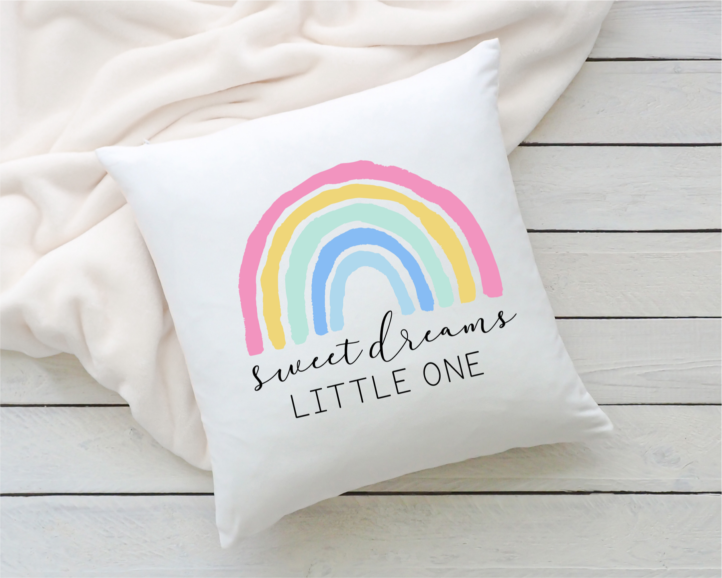 Personalised Pillowcase - Pastel Rainbow