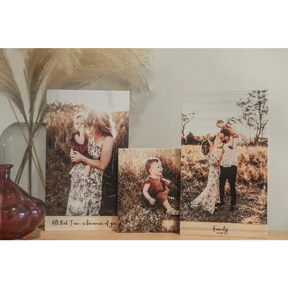 Rectangle Wood Photo Blocks - With Quote