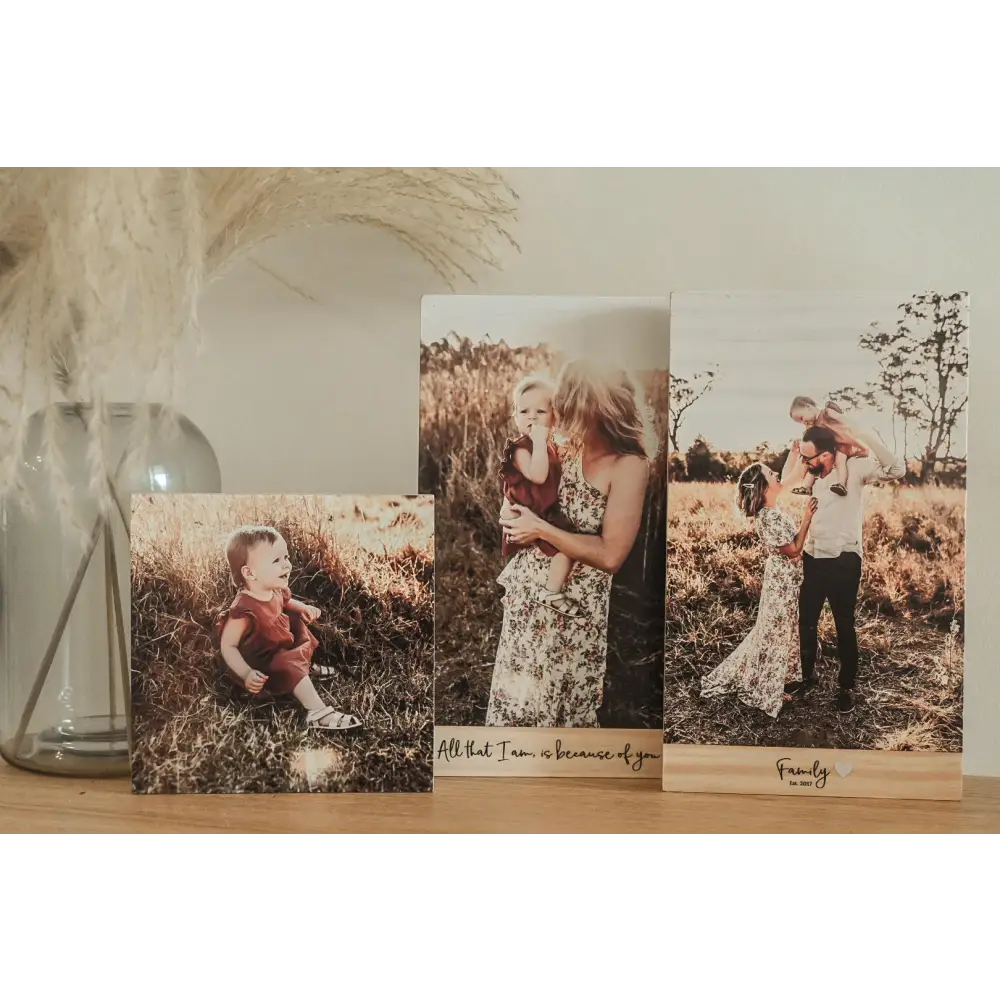 Rectangle Wood Photo Blocks - With Quote