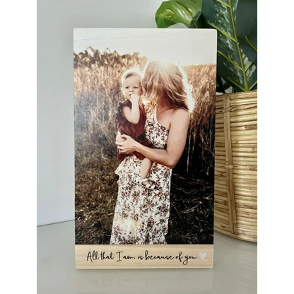 Rectangle Wood Photo Blocks - With Quote