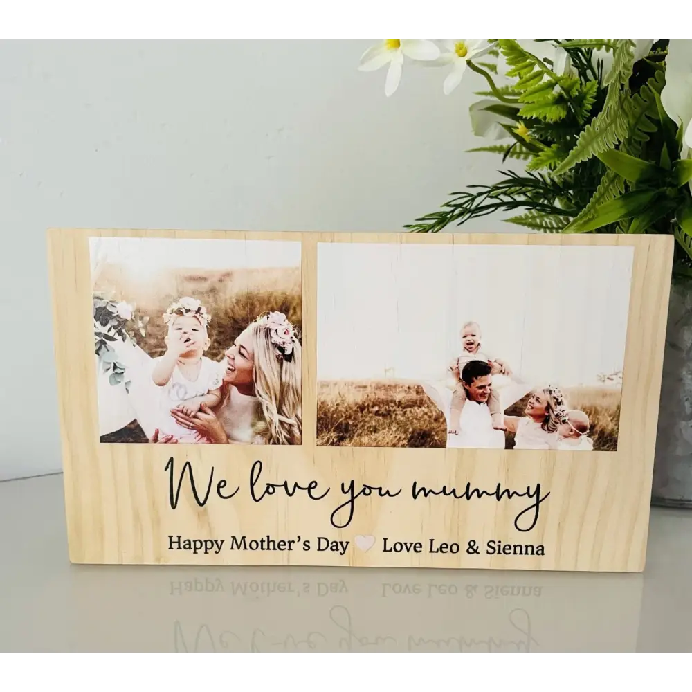 Rectangle Wood Photo Blocks - With Quote