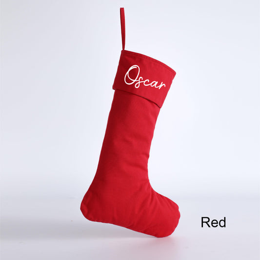 Personalised Canvas Stockings - Red