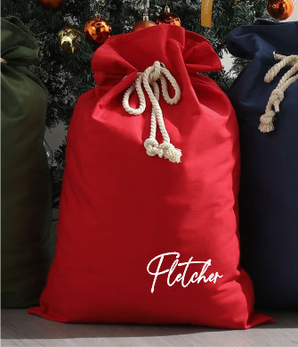 Personalised Canvas Santa Sacks - Red