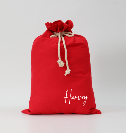 Personalised Canvas Santa Sacks - Red