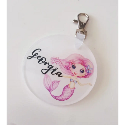 Round Acrylic Bag Tag - Multiple Designs