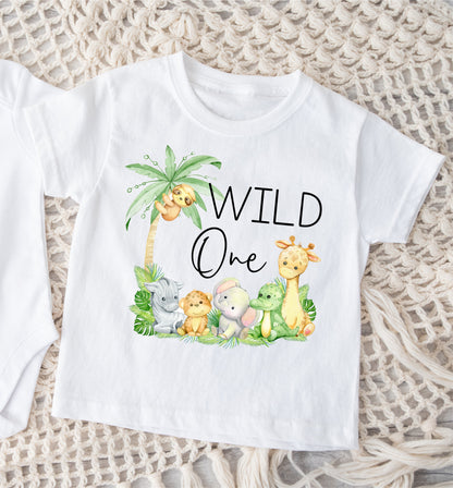 Wild One Safari Baby Birthday T-Shirt