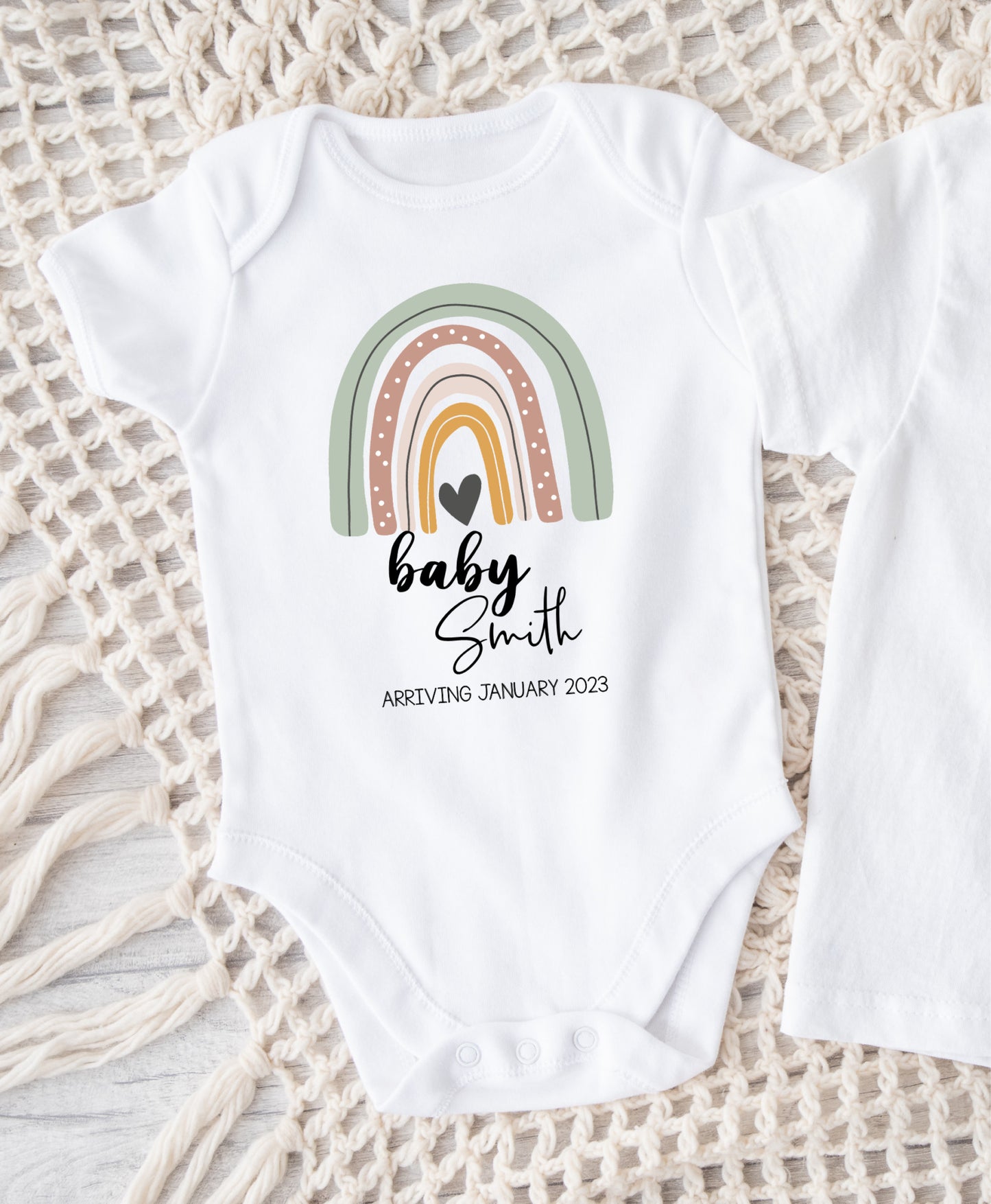 Sage Rainbow Baby onesie