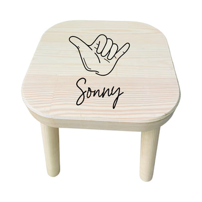 Personalised Kids Wooden Stool - Shaka