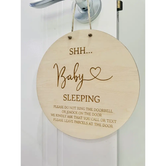 Shh... Baby Sleeping - Please do not knock - Timber Tinkers