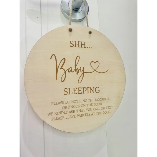 Shh... Baby Sleeping - Please do not knock - Timber Tinkers
