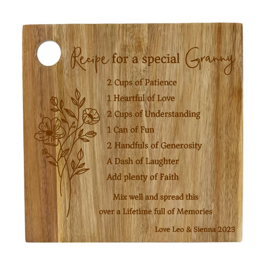 Personalised Special Recipe Wooden Serving Board