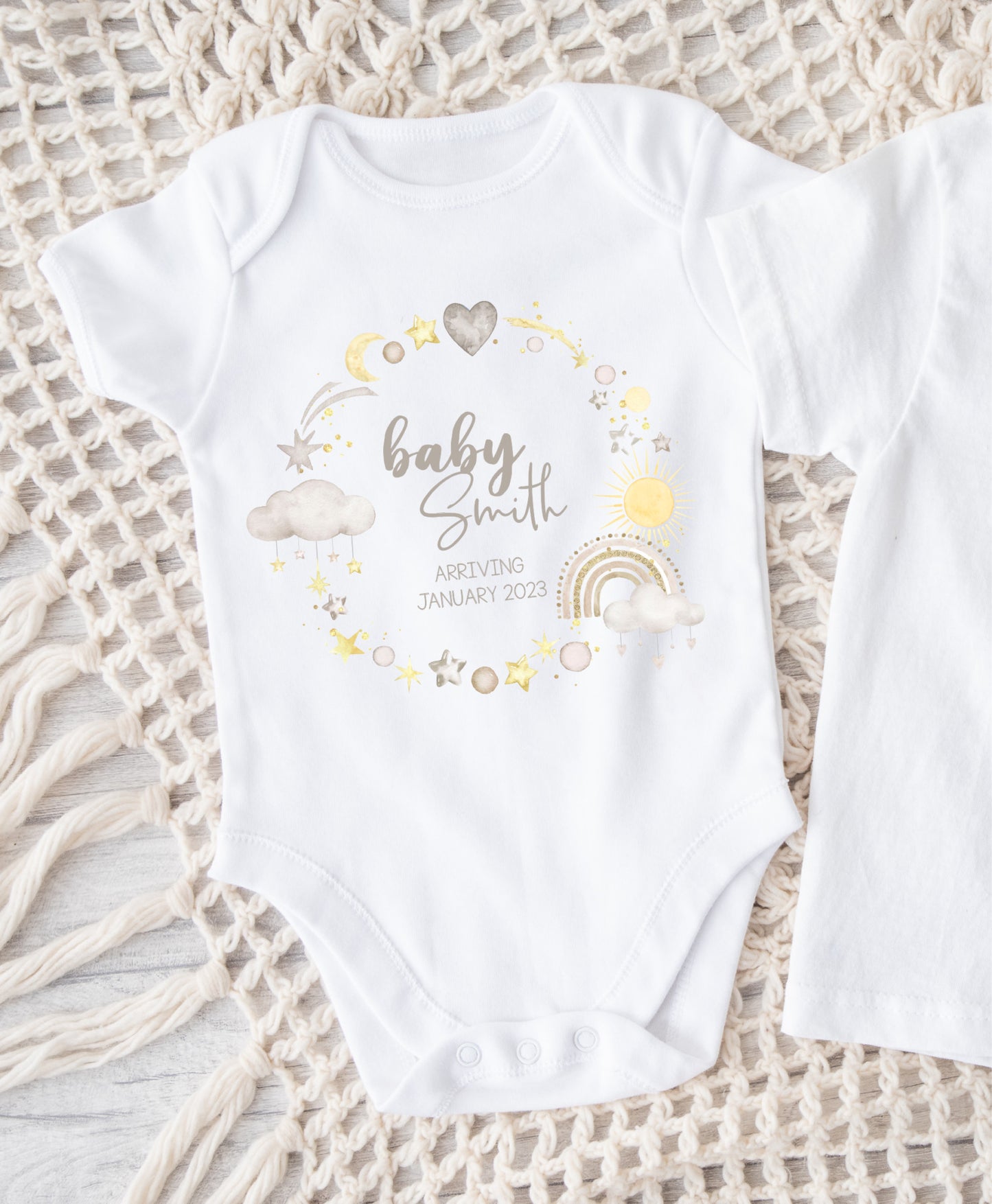 Personalised Star Moon Baby onesie