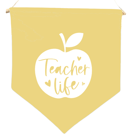 Teacher Life Mustard Flag