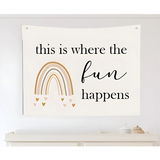 this is where the fun happens Canvas Wall Hang