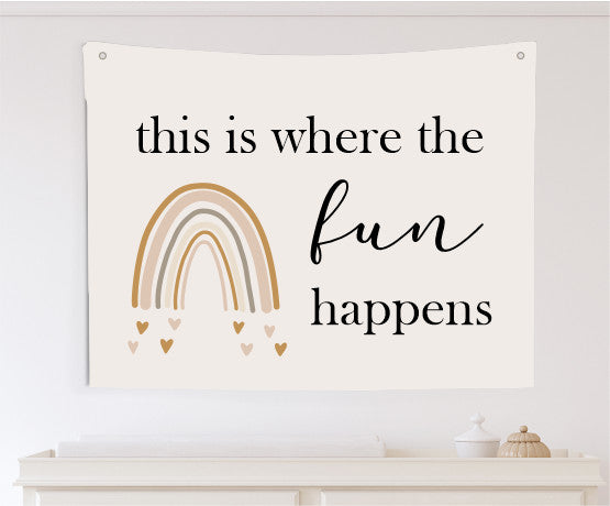 this is where the fun happens Canvas Wall Hang