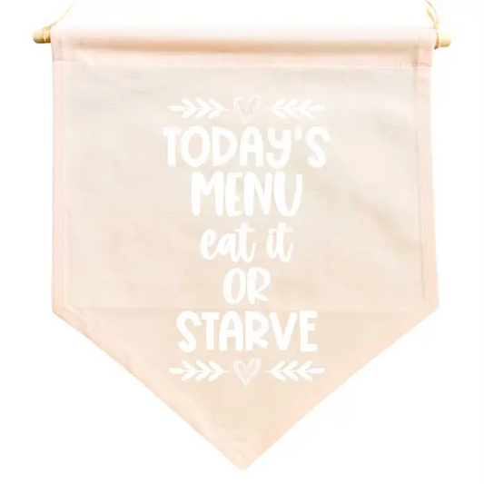 TODAYS MENU PINK Flag