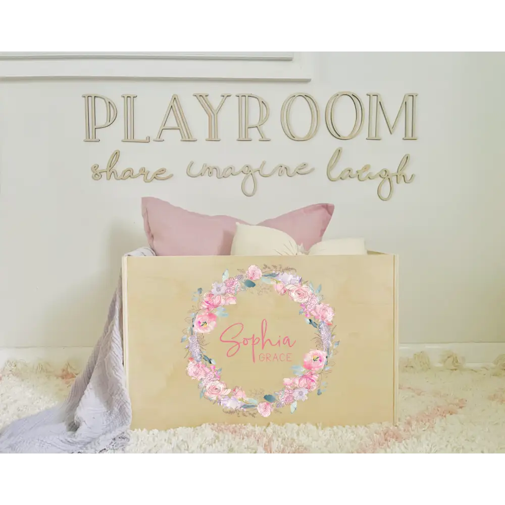 Toy Box - Floral Wreath - Timber Tinkers