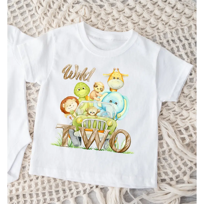 Two Wild Safari Baby Birthday T-Shirt