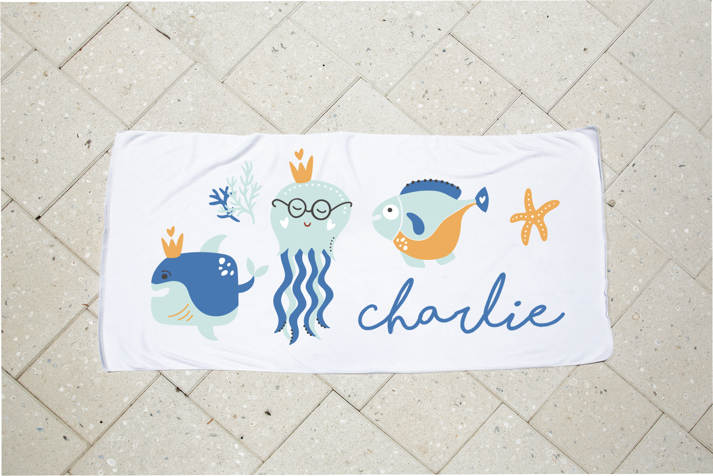 Personalised Kids Towel - Under the sea