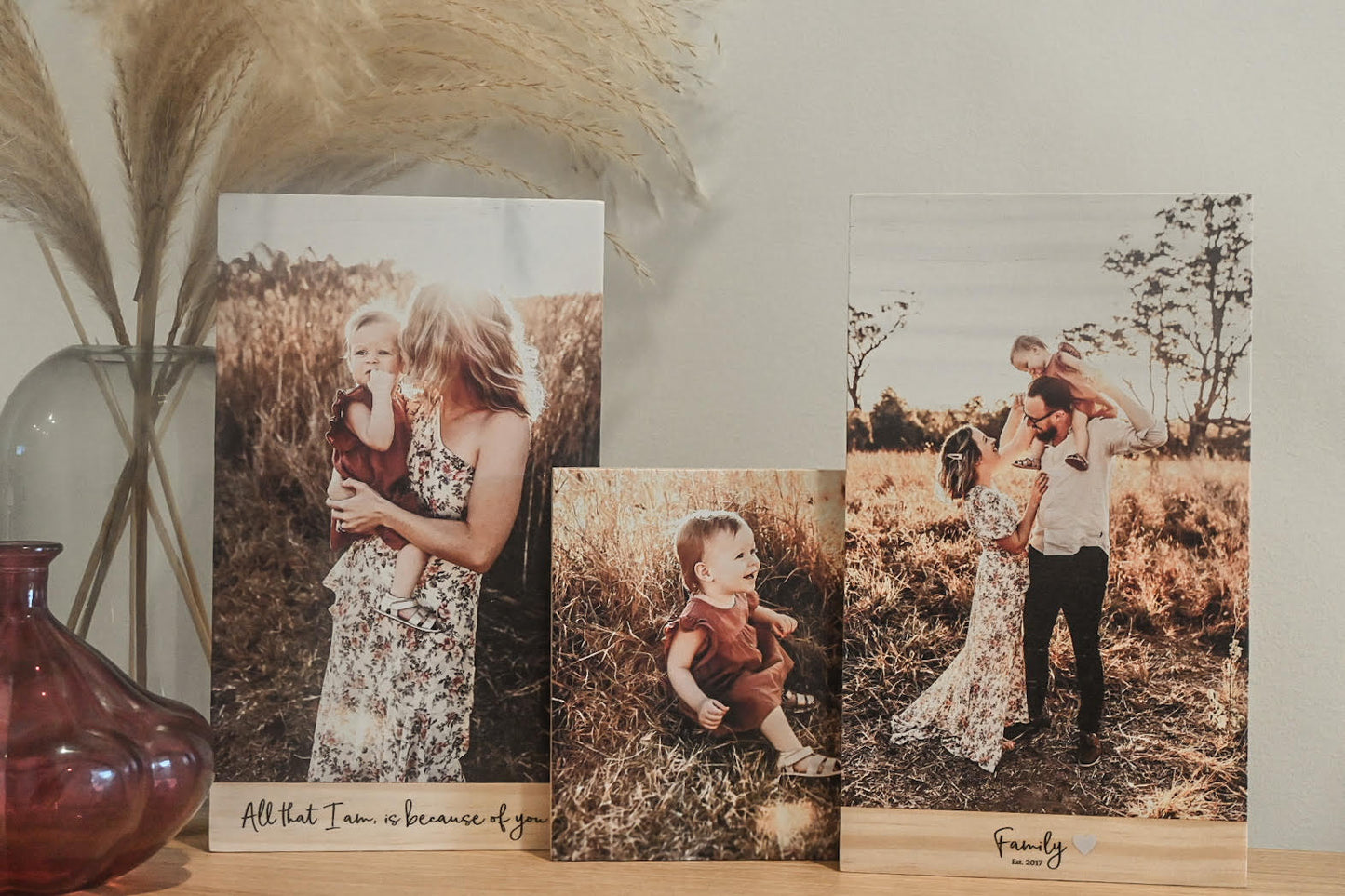 Rectangle Wood Photo Blocks - With Quote