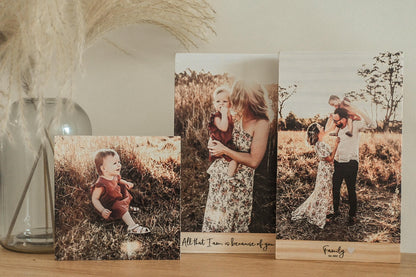 Rectangle Wood Photo Blocks - With Quote