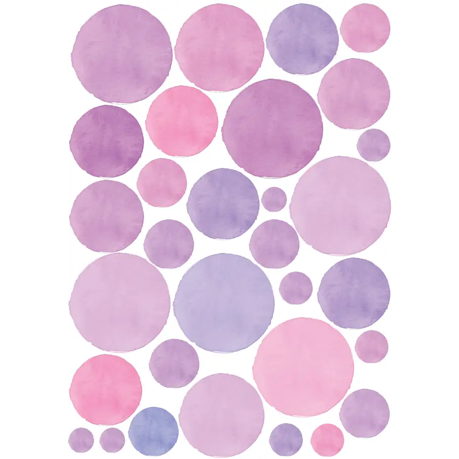 Watercolour Polka Dot Wall Decals - Timber Tinkers